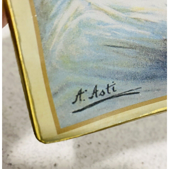 Asti Glass Pin Vanity Ring Dish Small Tray Edwardian Victorian Woman Portrait - Picture 5 of 7